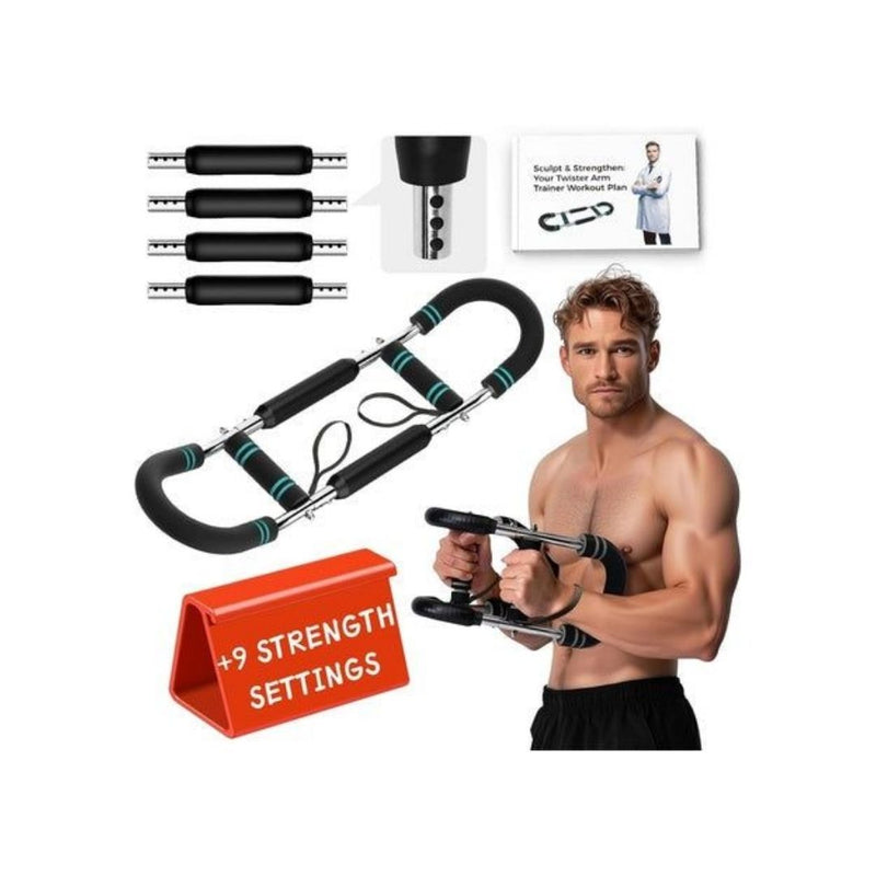 Adjustable Twister Trainer with 9 Resistance Levels & Workout Poster