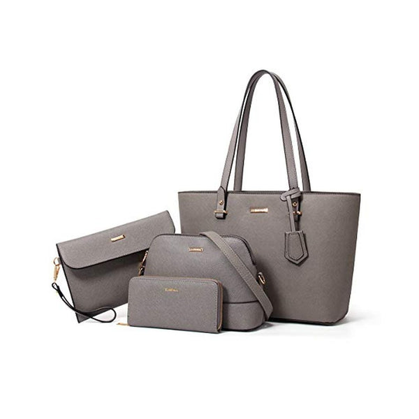 4 Piece Women’s Tote Handbag and Wallet Set