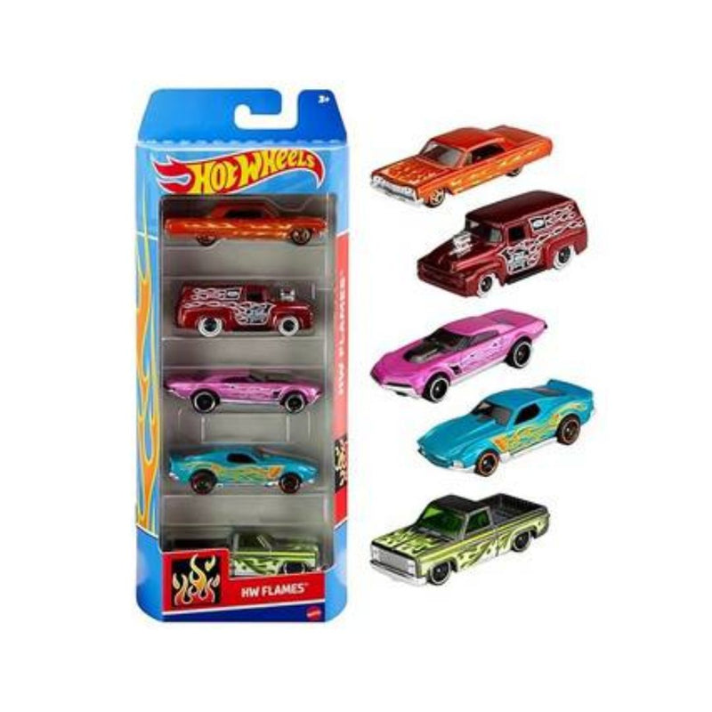 5 Hot Wheels Die-Cast Toy Cars
