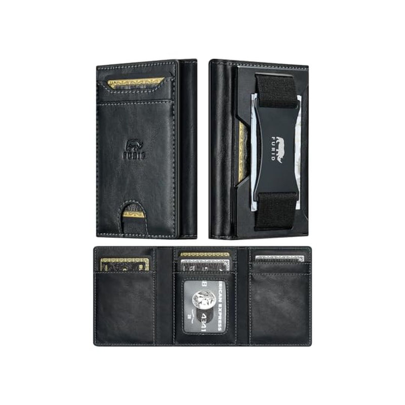 Slim RFID Blocking Trifold Leather Wallet