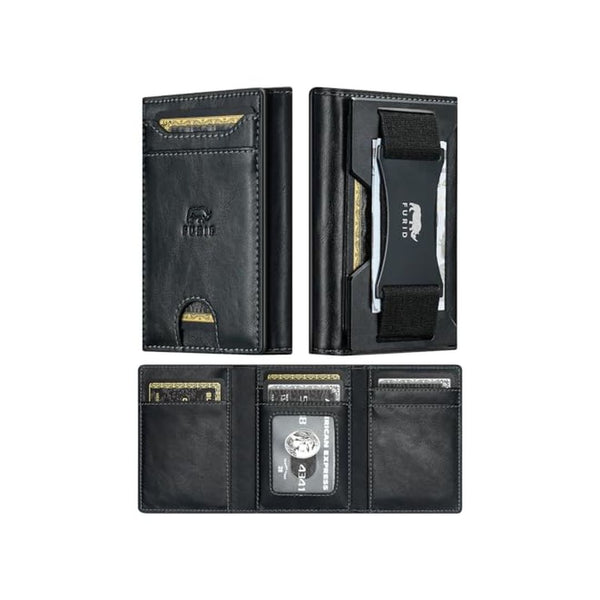 Slim RFID Blocking Trifold Leather Wallet