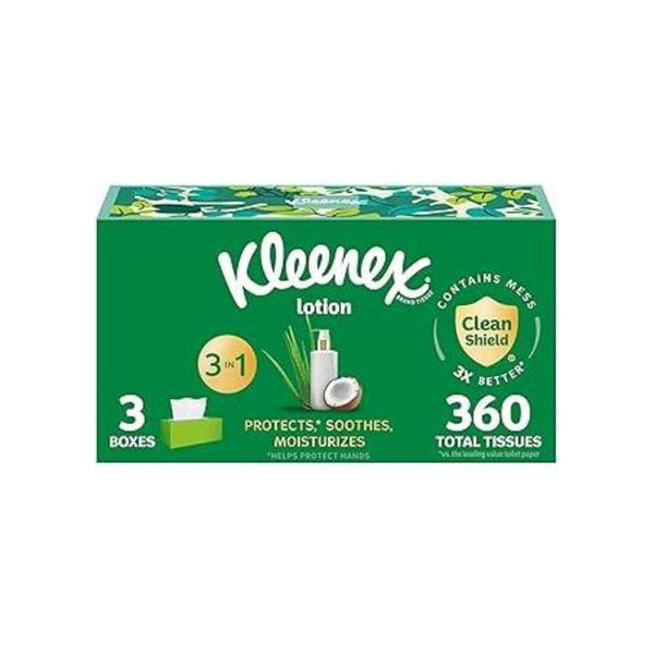 3 Boxes of Kleenex Ultra Soft or Lotion Tissues