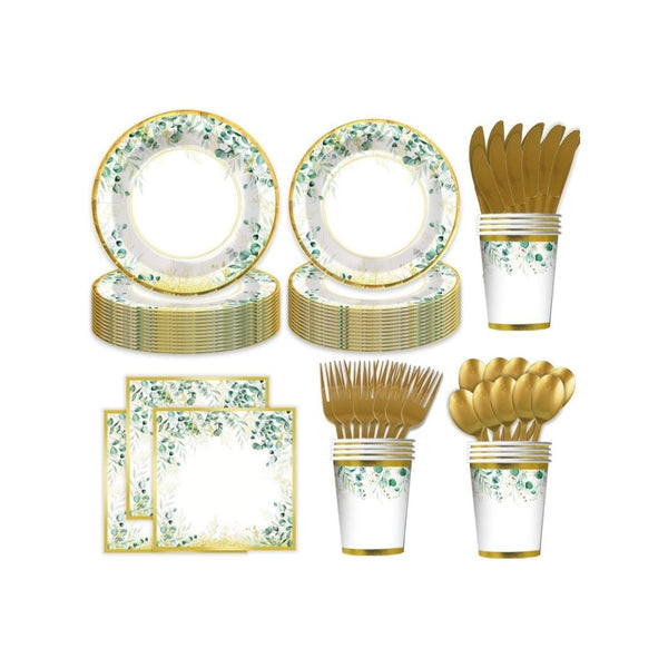 168 Piece Baby Shower Paper Dinnerware Set (6 Colors)