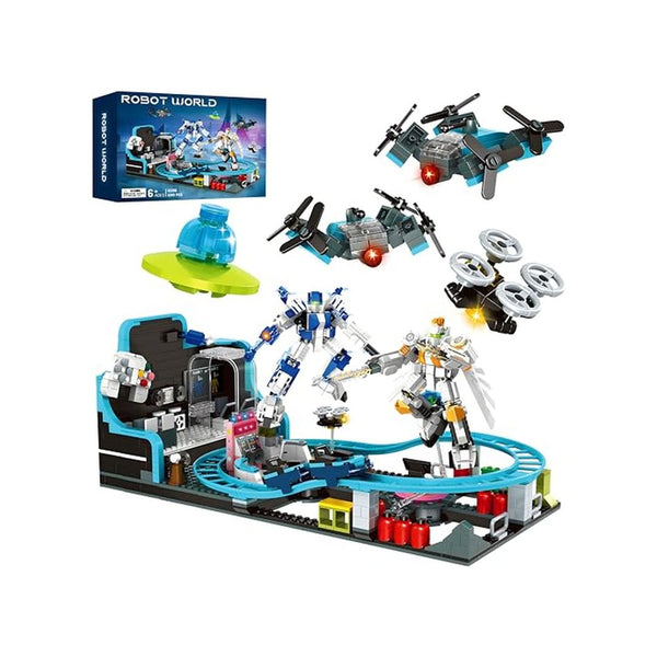 1,293 Piece STEM Robot Roller Coaster Building Set