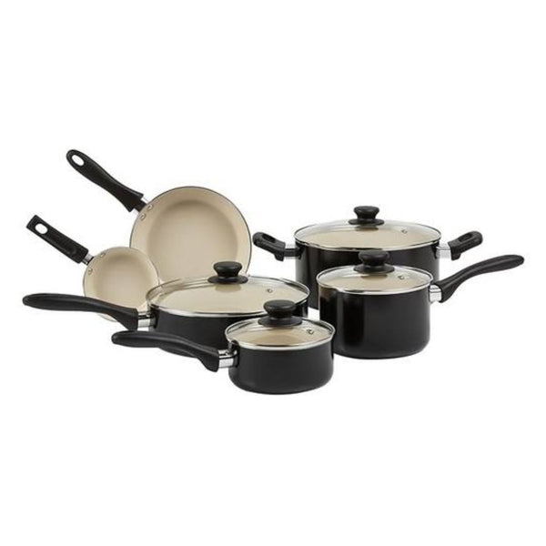 11-Piece Amazon Basics Ceramic Non-Stick Pots and Pans Set