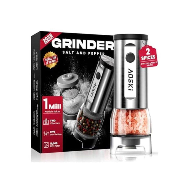Electric Salt and Pepper Grinder with 2 Removable Jars