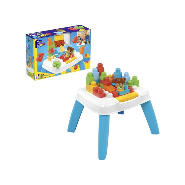 Mega Bloks Fisher-Price Activity Table with 25 Pieces and Storage