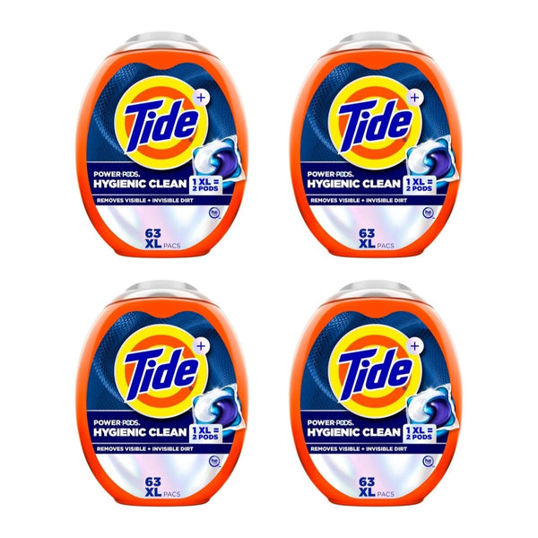 4-Pack 63-Ct Tide Hygienic Clean Power PODS Laundry Detergent Pacs