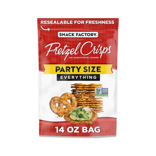 2 Bags of Snack Factory Original or Everything Pretzel Crisps