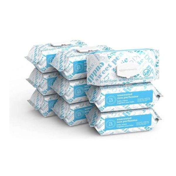 810 Count Amazon Elements Unscented Baby Wipes