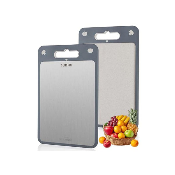 Double Sided Stainless Steel and PP Cutting Board