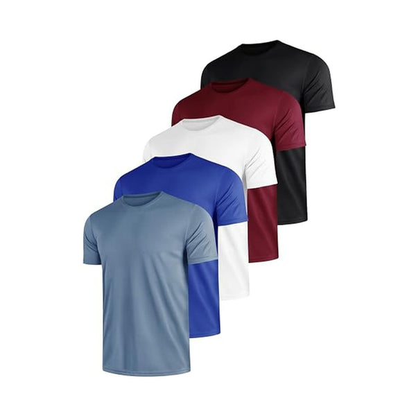 5 Pack Dry Fit Moisture Wicking Athletic T-Shirts