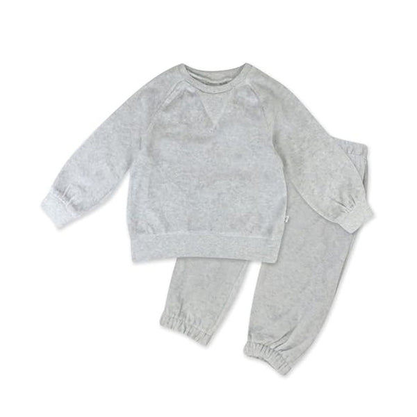 HonestBaby Organic Cotton Velour Toddler Sweatshirt Jogger Set