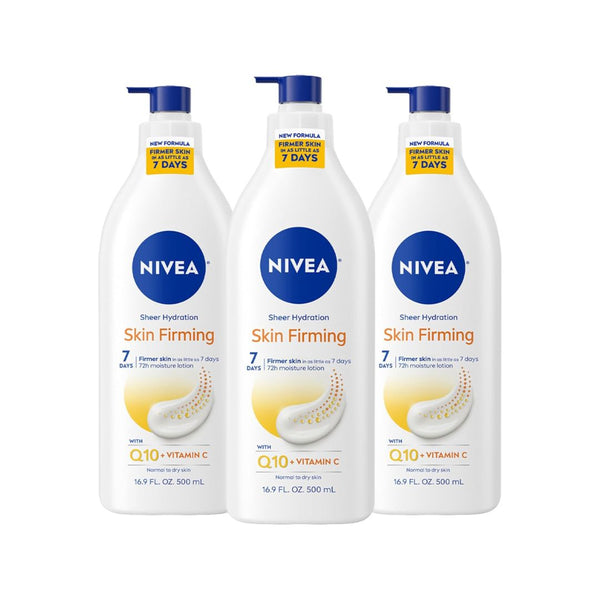 3 Bottles of NIVEA Sheer Hydration Skin Firming Body Lotion