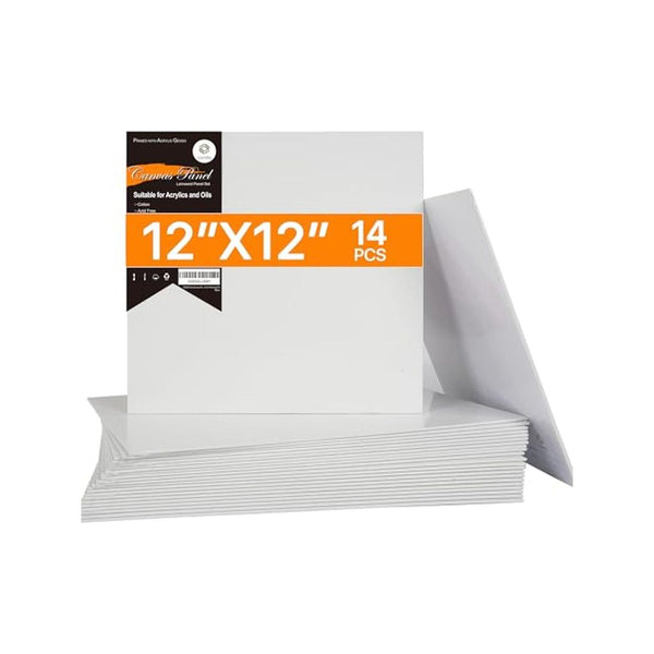 14 Pack 12x12 Primed Canvas Panels