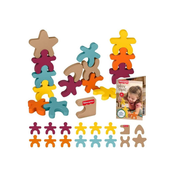 Fisher-Price Wood Montessori Toy Stacking Shapes