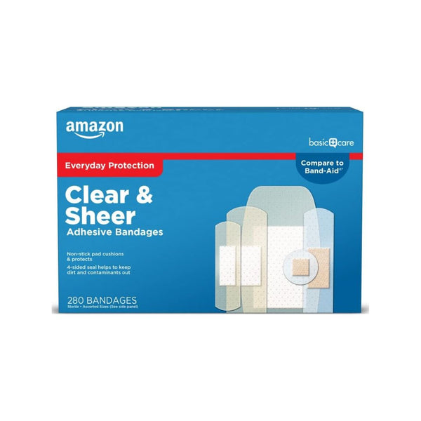 280-Count Amazon Basic Adhesive Bandages Family Variety Pack
