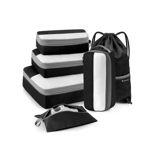 6 Set Compression Travel Packing Cubes Organizer Bags