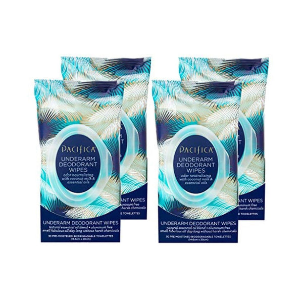 4 Pack Pacifica Coconut Milk Deodorant Wipes 120 Wipes