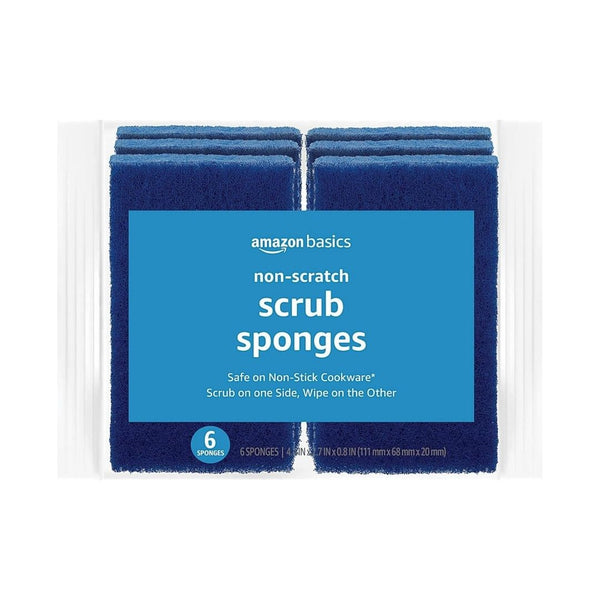 6 Amazon Basics Non-Scratch Scrub Sponges