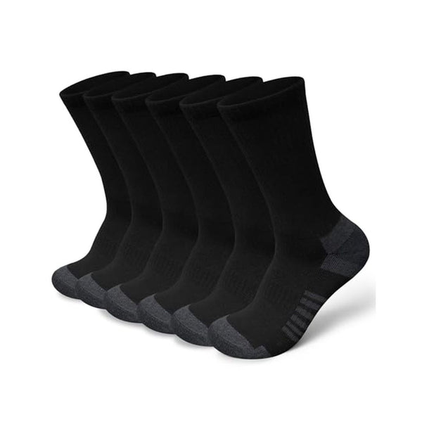 6 Pack Thermal Cushioned Cotton Crew Socks
