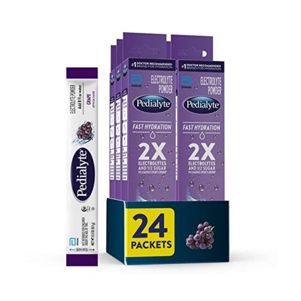 24 Pack Pedialyte Fast Hydration Electrolyte Powder (OU)