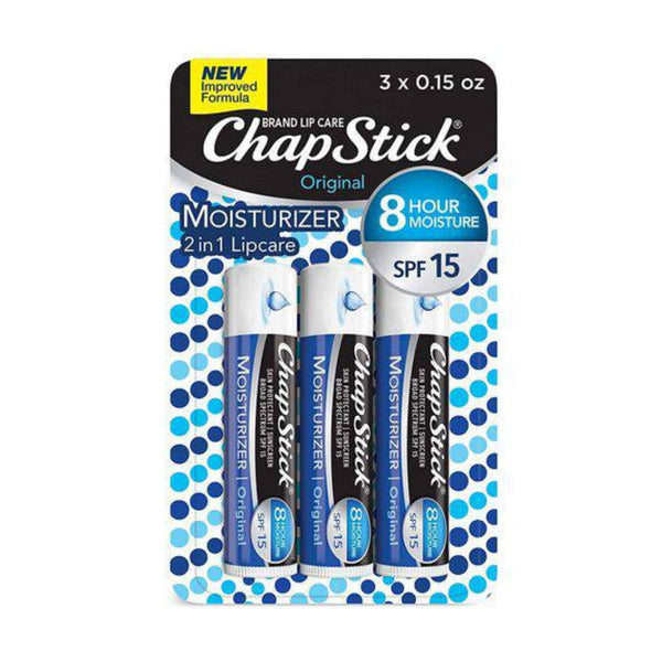 3 ChapStick Moisturizer Original Lip Balm Tubes