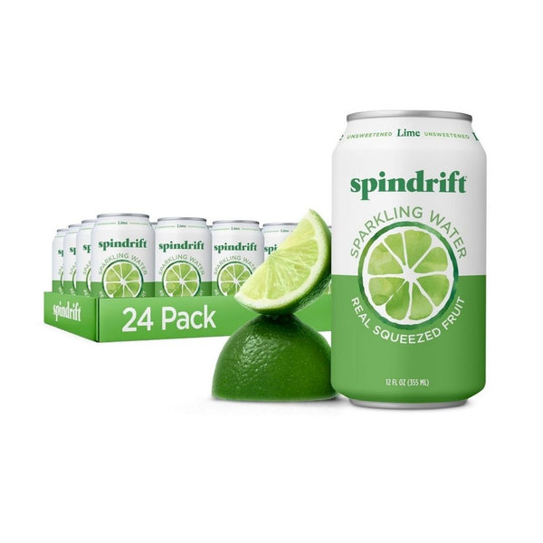 24-Cans of Spindrift Sparkling Water, Lime Flavored