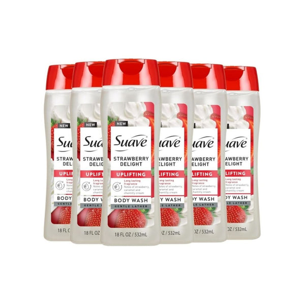 6-Pack Suave Strawberry Delight Uplifting Body Wash