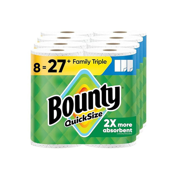 8 Family Triple Rolls Bounty Quick-Size Paper Towels
