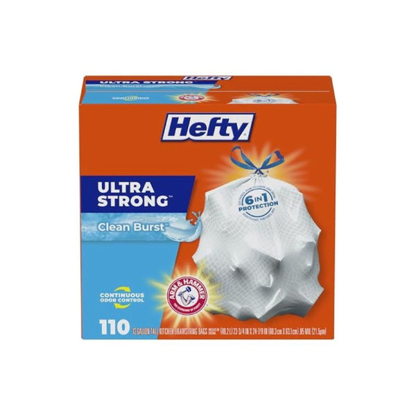 110 Count Hefty Ultra Strong 13 Gallon Trash Bags