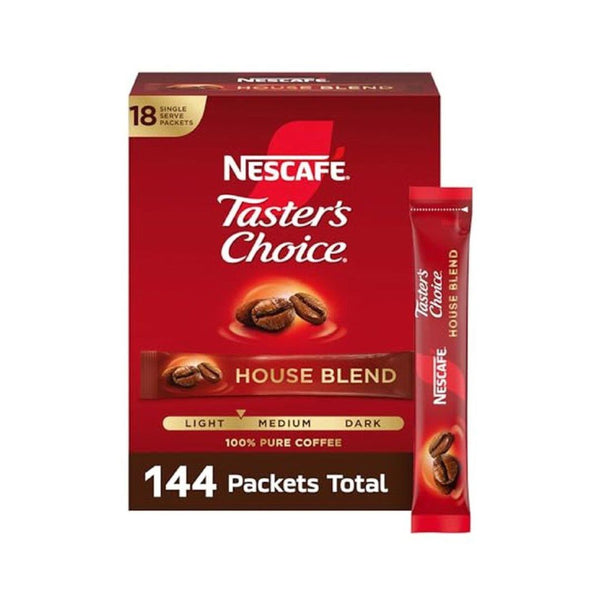 144 Pack Nescafe Instant Coffee Packets House Blend