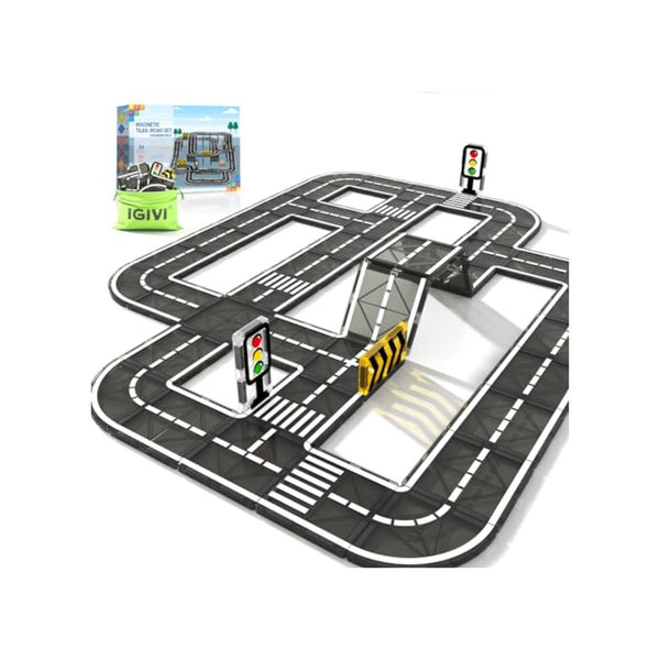 24 Piece Set Of Magnetic Road Tiles Expansion Pack