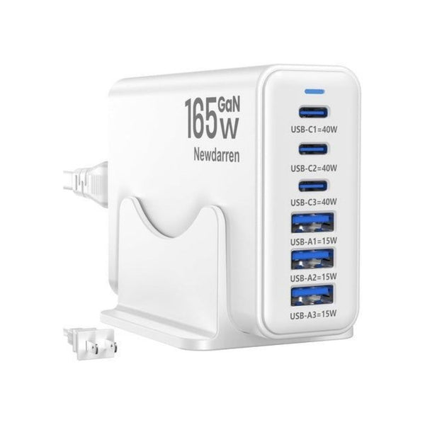 165W 6-Port GaN Fast Wall Charger