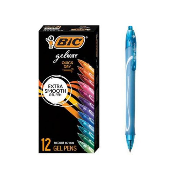 12 BIC Gelocity Quick Dry Gel Pens