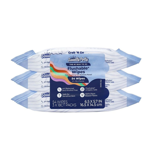 3-Pack Squatty Potty Flushable Wipes