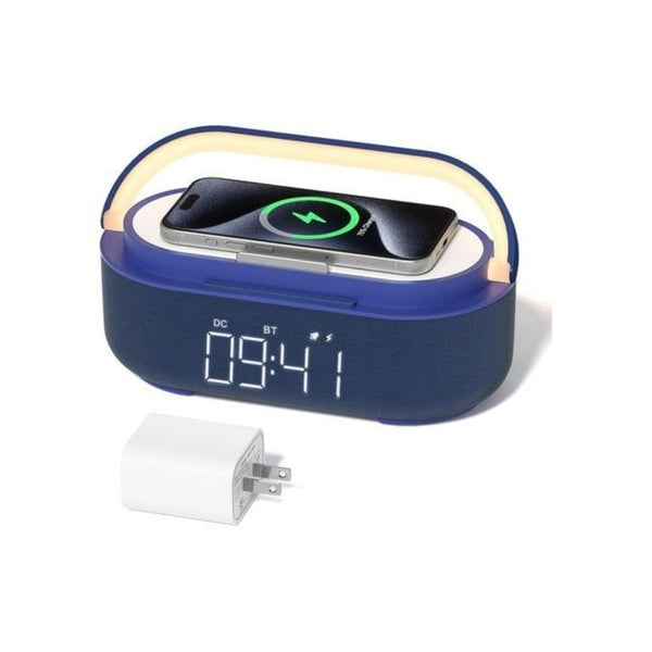 6-in-1 Bluetooth Speaker Alarm Clock with Wireless Charger