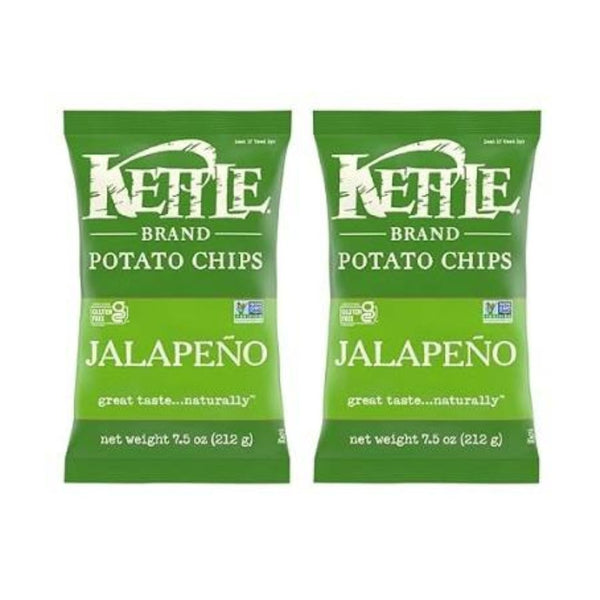 2-Pk Kettle Brand Jalapeno or Barbeque Potato Chips 7.5 oz Bags