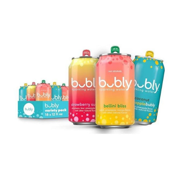 18 Cans of bubly Sparkling Water Variety Pack