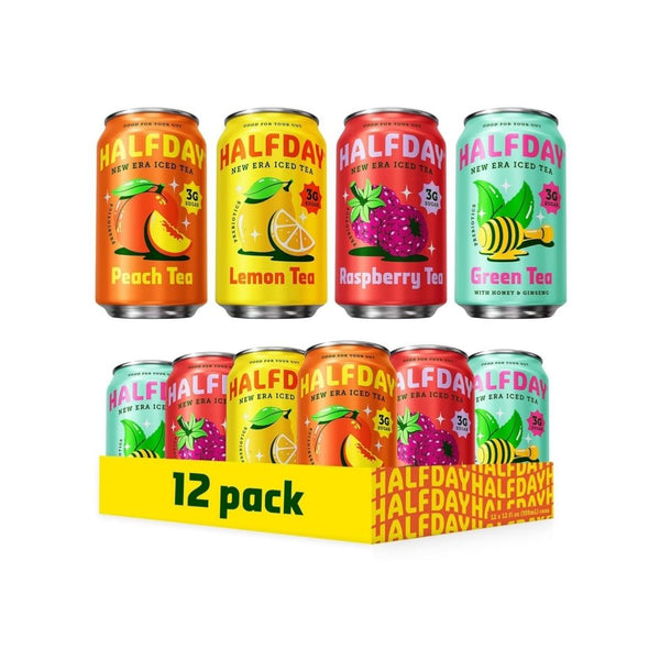 12 Cans of HALFDAY Prebiotic Iced Tea