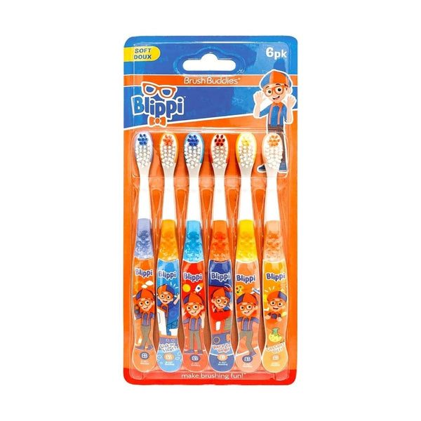 6 Brush Buddies Blippi Kids Toothbrushes