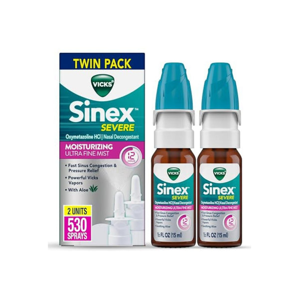 2 Pack Vicks Sinex Severe Nasal Spray