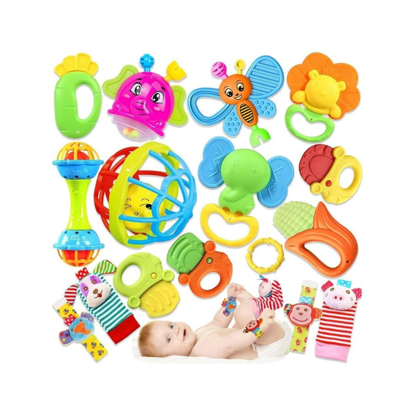 16-Pack Baby Rattles & Teether Toys