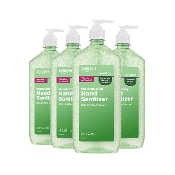 4 Pack Amazon Basics Aloe Vera Hand Sanitizer 34 oz