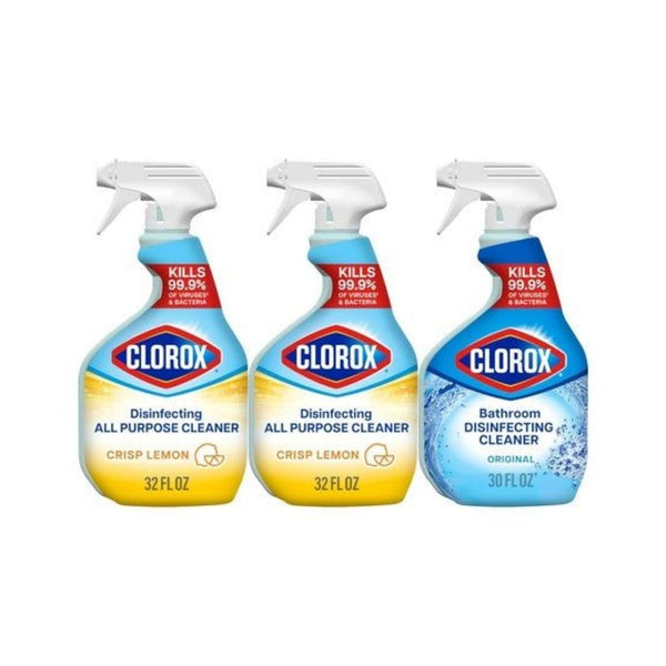 3 Bottles Clorox Disinfecting All-Purpose & Bathroom Cleaners