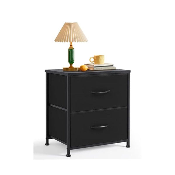 2 Drawer Fabric Nightstand Dresser End Table