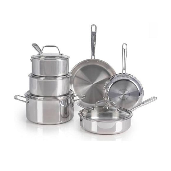 10 Piece T-fal Pro Tri-Ply Stainless Steel Cookware Set