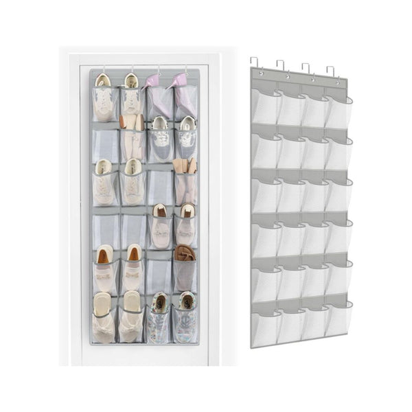 24 Pockets Over the Door Hanging Shoe Organizer