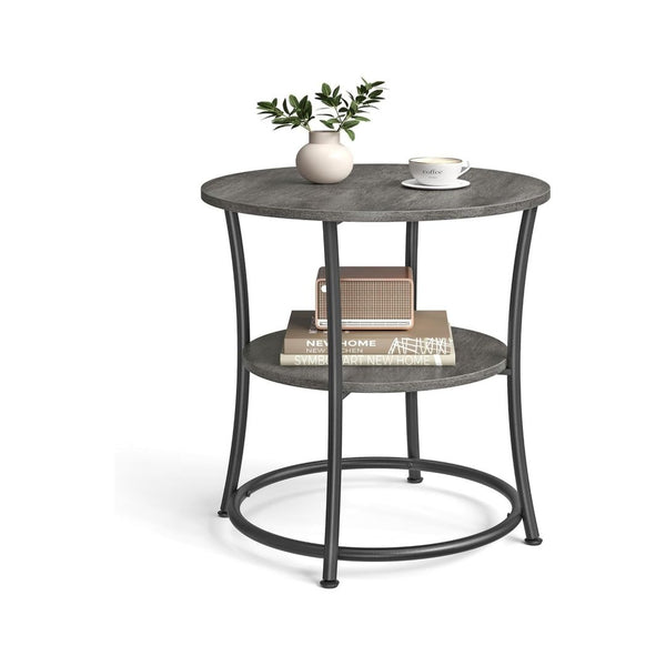 VASAGLE 2-Tier Round Side Table