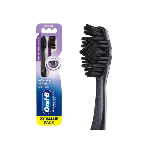 2-Pack Oral-B 3D White Charcoal Toothbrush